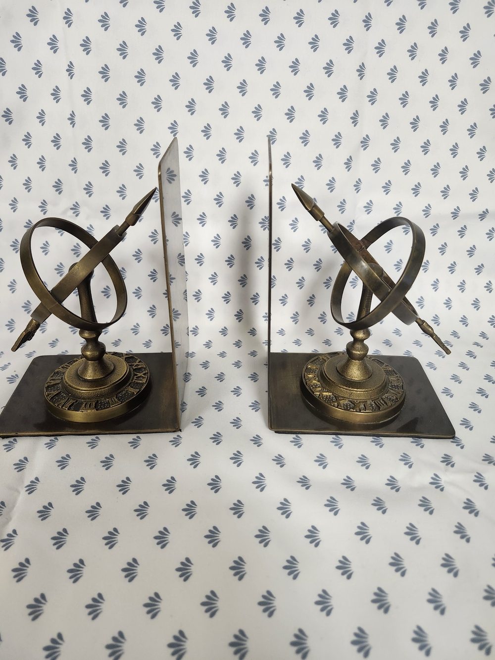 Brass Armillary Globe Bookends - Pair